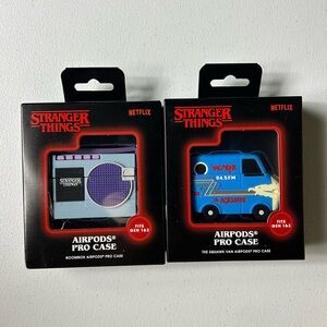 2 Stranger Things AirPods Pro Case Netflix Apple Hawkins Upside Down Boombox Van